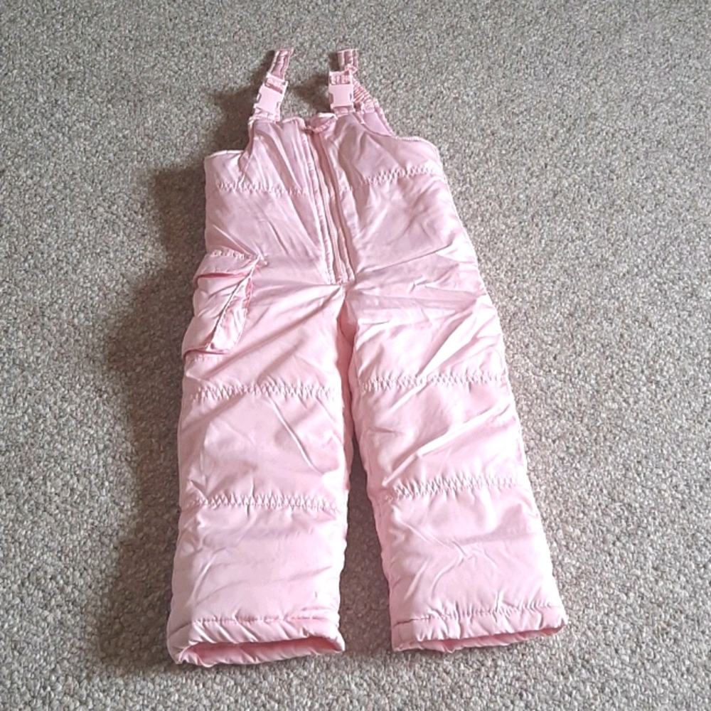 London Fog Girls' Insulated Front-Zip Snow Bib.